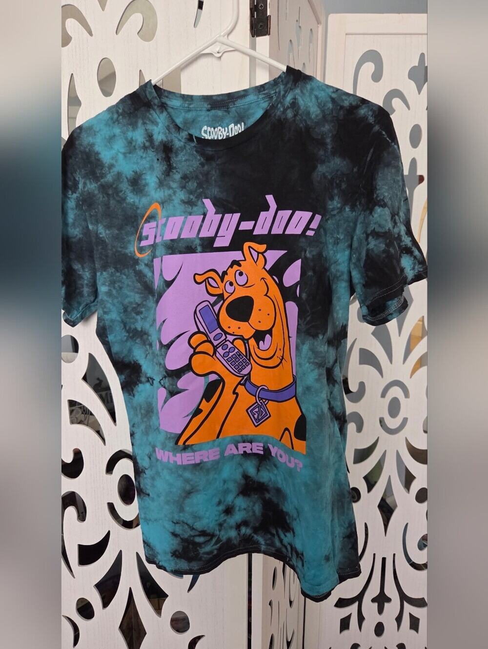 Scooby-Doo Shirt Small Tie Dye BoxLunch Exclusive Cartoon Graphic Tee Blue Black